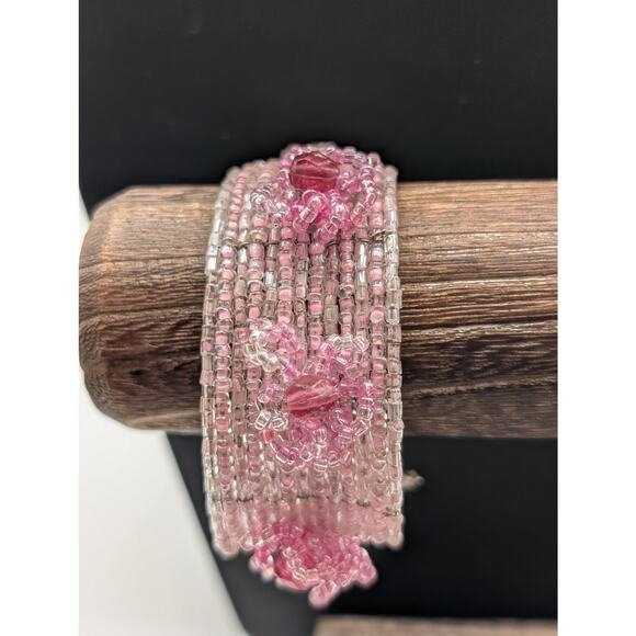 Lot of Two Pink Seed Bead Necklace & Bracelet Jewelry Pieces - Picture 4 of 8